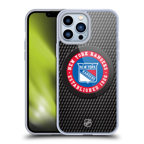 NHL New York Rangers Puck Texture Soft Gel Case for Apple iPhone 13 Pro Max & MagSafe