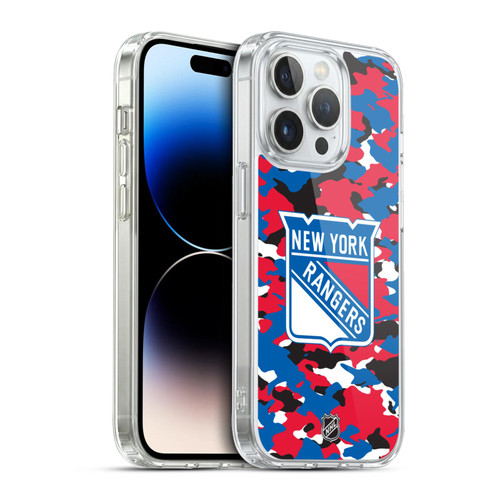 NHL New York Rangers Camouflage Soft Gel Case for Apple iPhone 13 Pro & MagSafe