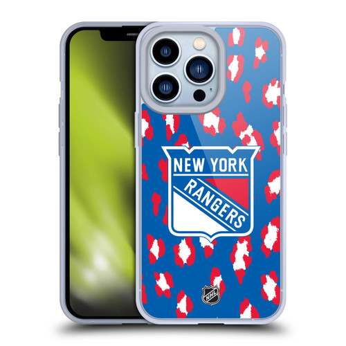 NHL New York Rangers Leopard Pattern Soft Gel Case for Apple iPhone 13 Pro & MagSafe