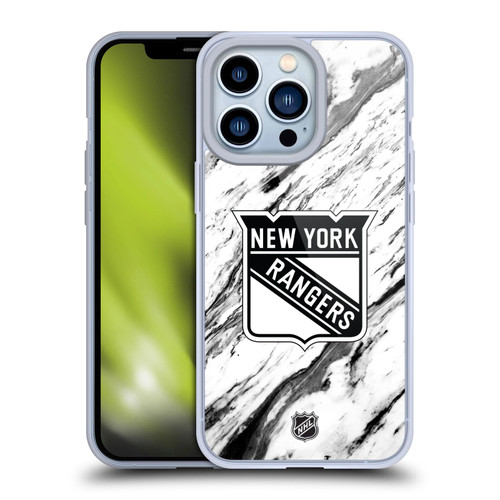 NHL New York Rangers Marble Soft Gel Case for Apple iPhone 13 Pro & MagSafe