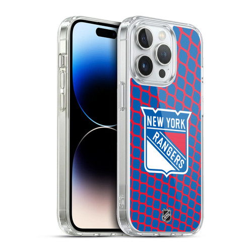 NHL New York Rangers Net Pattern Soft Gel Case for Apple iPhone 13 Pro & MagSafe
