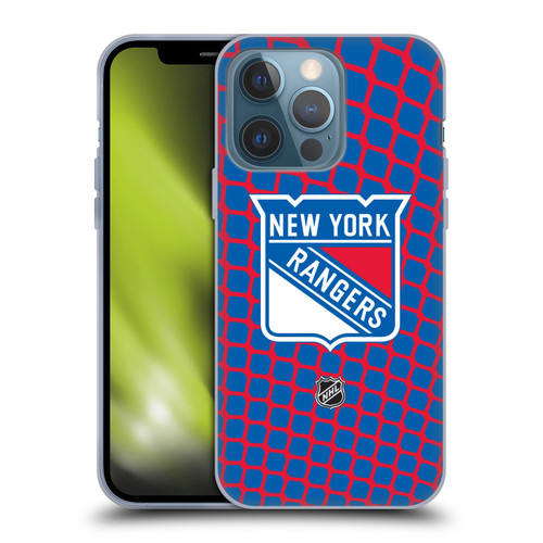 NHL New York Rangers Net Pattern Soft Gel Case for Apple iPhone 13 Pro
