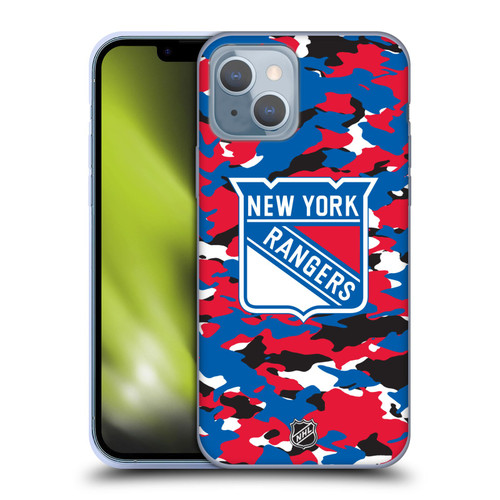NHL New York Rangers Camouflage Soft Gel Case for Apple iPhone 14