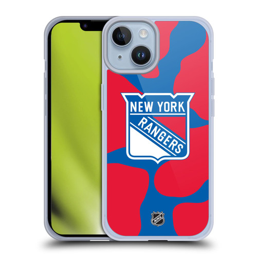 NHL New York Rangers Cow Pattern Soft Gel Case for Apple iPhone 14