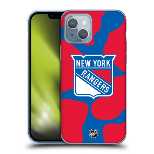 NHL New York Rangers Cow Pattern Soft Gel Case for Apple iPhone 14