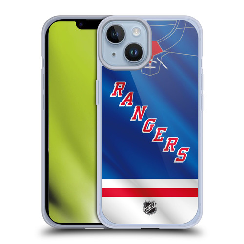 NHL New York Rangers Jersey Soft Gel Case for Apple iPhone 14