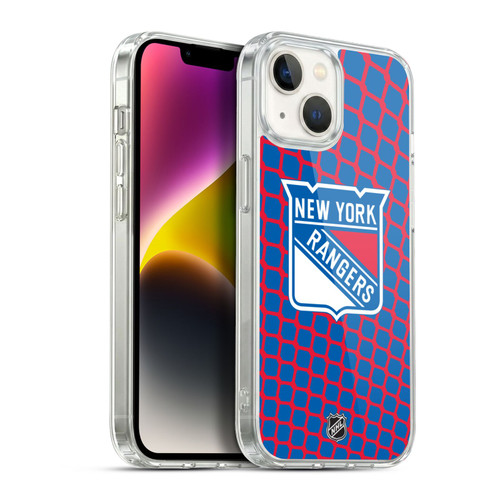 NHL New York Rangers Net Pattern Soft Gel Case for Apple iPhone 14