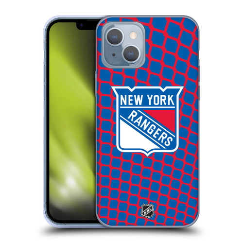 NHL New York Rangers Net Pattern Soft Gel Case for Apple iPhone 14