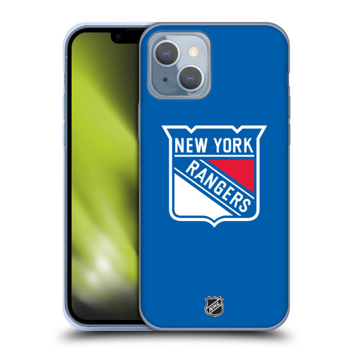 NHL New York Rangers Plain Soft Gel Case for Apple iPhone 14
