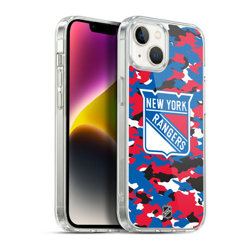 NHL New York Rangers Camouflage Soft Gel Case for Apple iPhone 14 Plus & MagSafe