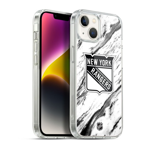 NHL New York Rangers Marble Soft Gel Case for Apple iPhone 14 Plus & MagSafe