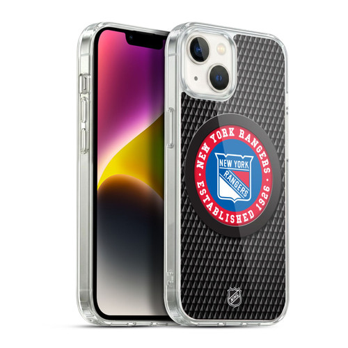NHL New York Rangers Puck Texture Soft Gel Case for Apple iPhone 14 Plus & MagSafe
