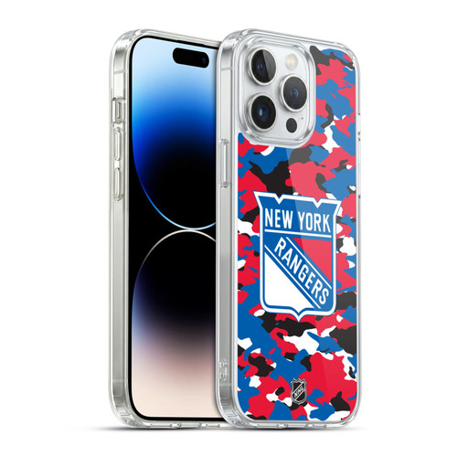 NHL New York Rangers Camouflage Soft Gel Case for Apple iPhone 14 Pro Max & MagSafe