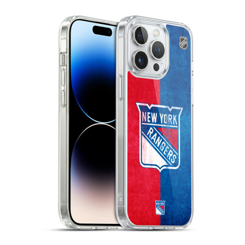 NHL New York Rangers Half Distressed Soft Gel Case for Apple iPhone 14 Pro Max & MagSafe