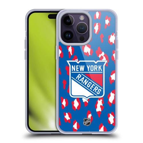 NHL New York Rangers Leopard Patten Soft Gel Case for Apple iPhone 14 Pro Max