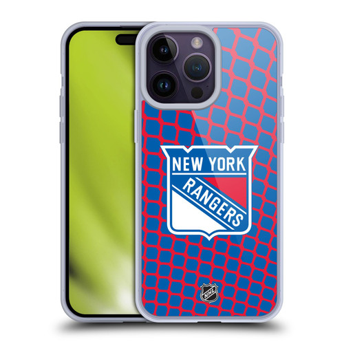 NHL New York Rangers Net Pattern Soft Gel Case for Apple iPhone 14 Pro Max