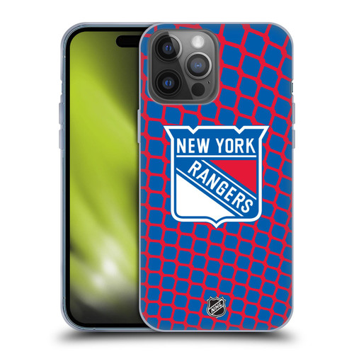 NHL New York Rangers Net Pattern Soft Gel Case for Apple iPhone 14 Pro Max