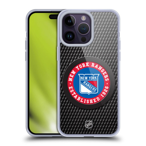 NHL New York Rangers Puck Texture Soft Gel Case for Apple iPhone 14 Pro Max & MagSafe