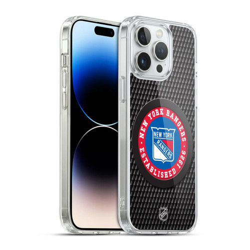 NHL New York Rangers Puck Texture Soft Gel Case for Apple iPhone 14 Pro Max & MagSafe