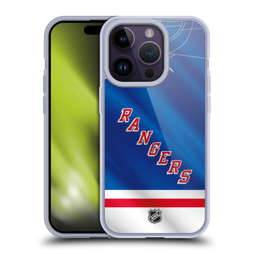 NHL New York Rangers Jersey Soft Gel Case for Apple iPhone 14 Pro & MagSafe