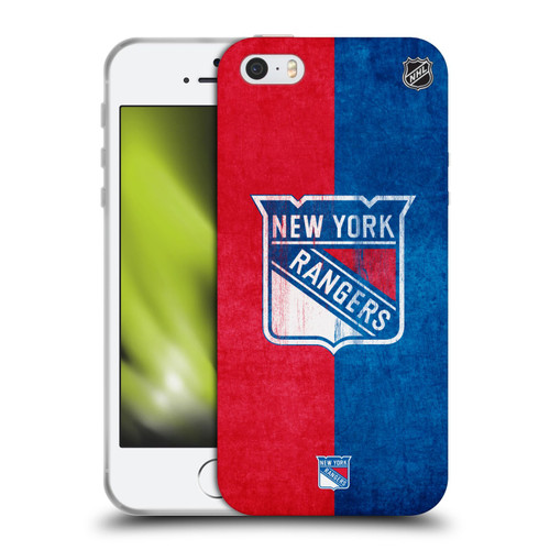 NHL New York Rangers Half Distressed Soft Gel Case for Apple iPhone 5 / 5s / iPhone SE 2016