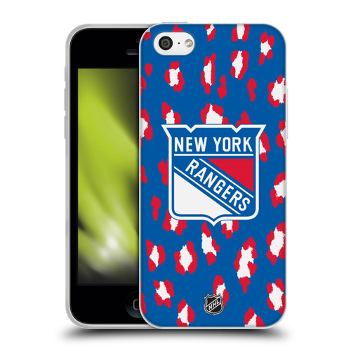 NHL New York Rangers Leopard Pattern Soft Gel Case for Apple iPhone 5c