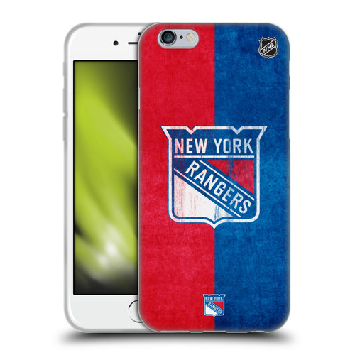 NHL New York Rangers Half Distressed Soft Gel Case for Apple iPhone 6 / iPhone 6s