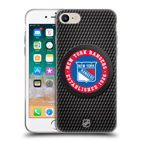 NHL New York Rangers Puck Texture Soft Gel Case for Apple iPhone 7 / 8 / SE 2020 & 2022 & MagSafe