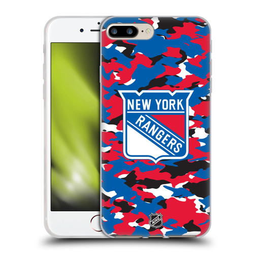 NHL New York Rangers Camouflage Soft Gel Case for Apple iPhone 7 Plus / iPhone 8 Plus