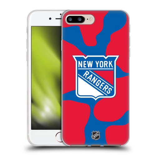 NHL New York Rangers Cow Pattern Soft Gel Case for Apple iPhone 7 Plus / iPhone 8 Plus