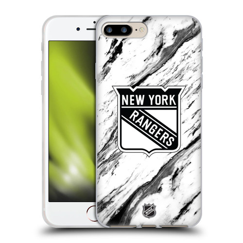 NHL New York Rangers Marble Soft Gel Case for Apple iPhone 7 Plus / iPhone 8 Plus