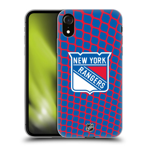 NHL New York Rangers Net Pattern Soft Gel Case for Apple iPhone XR