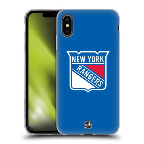 NHL New York Rangers Plain Soft Gel Case for Apple iPhone XS Max