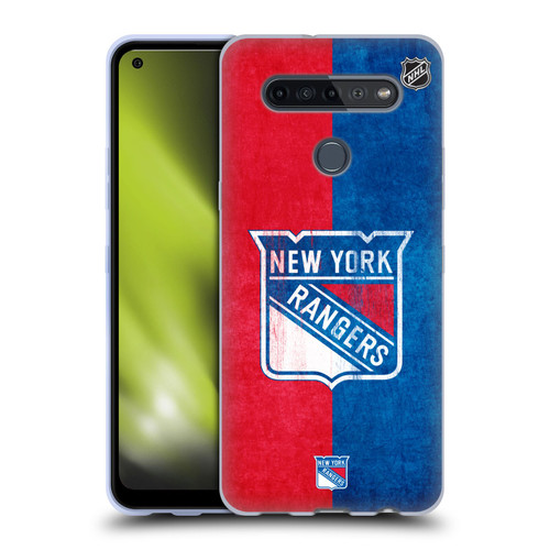 NHL New York Rangers Half Distressed Soft Gel Case for LG K51S