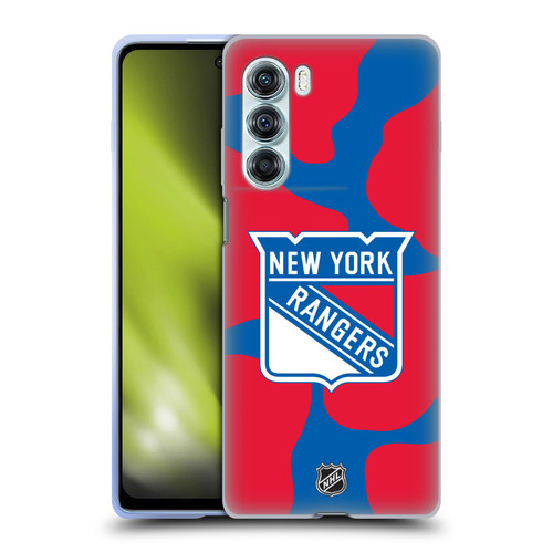 NHL New York Rangers Cow Pattern Soft Gel Case for Motorola Edge S30 / Moto G200 5G