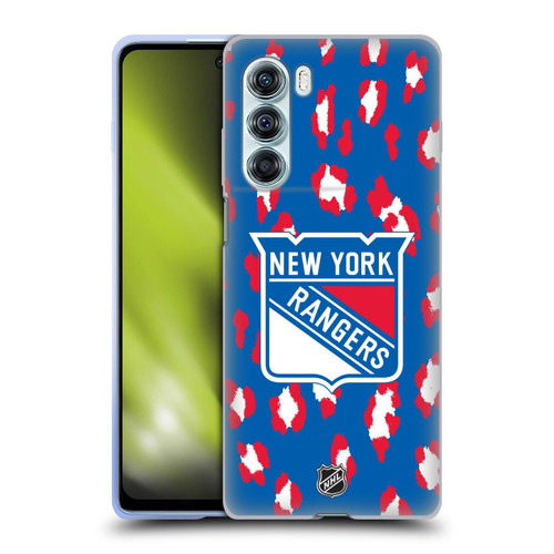 NHL New York Rangers Leopard Patten Soft Gel Case for Motorola Edge S30 / Moto G200 5G