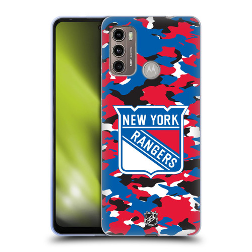 NHL New York Rangers Camouflage Soft Gel Case for Motorola Moto G60 / Moto G40 Fusion