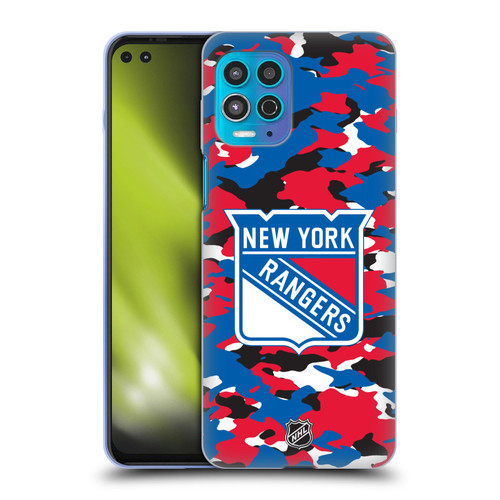 NHL New York Rangers Camouflage Soft Gel Case for Motorola Moto G100