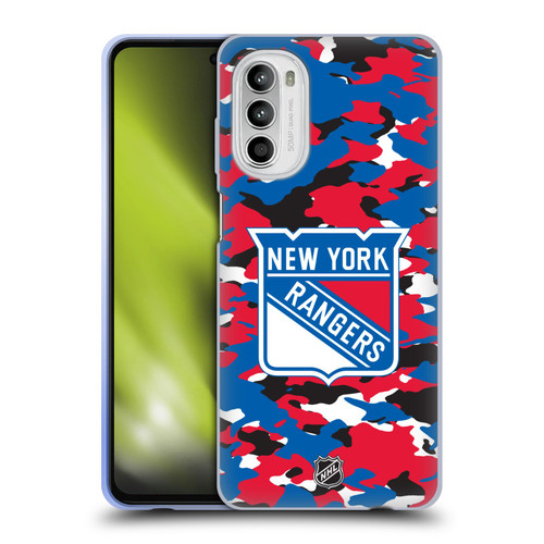 NHL New York Rangers Camouflage Soft Gel Case for Motorola Moto G52