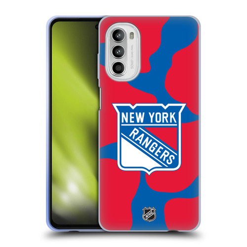 NHL New York Rangers Cow Pattern Soft Gel Case for Motorola Moto G52