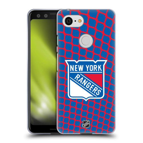 NHL New York Rangers Net Pattern Soft Gel Case for Google Pixel 3