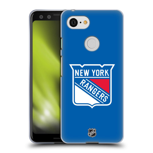 NHL New York Rangers Plain Soft Gel Case for Google Pixel 3