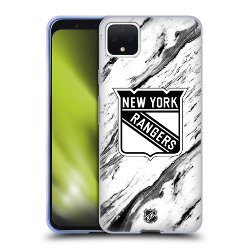 NHL New York Rangers Marble Soft Gel Case for Google Pixel 4 XL