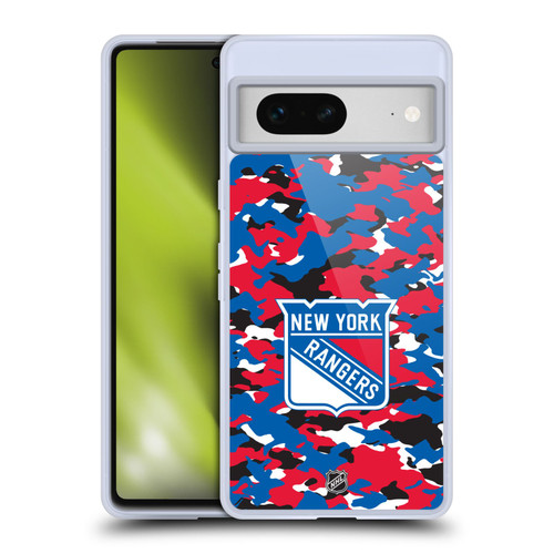 NHL New York Rangers Camouflage Soft Gel Case for Google Pixel 7