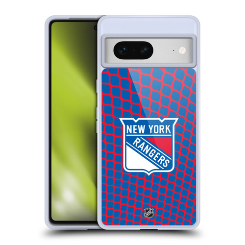 NHL New York Rangers Net Pattern Soft Gel Case for Google Pixel 7