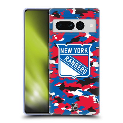 NHL New York Rangers Camouflage Soft Gel Case for Google Pixel 7 Pro