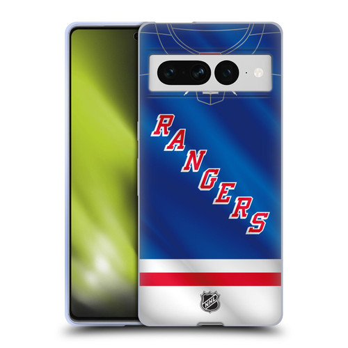 NHL New York Rangers Jersey Soft Gel Case for Google Pixel 7 Pro