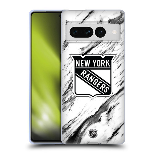 NHL New York Rangers Marble Soft Gel Case for Google Pixel 7 Pro