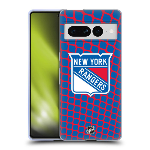 NHL New York Rangers Net Pattern Soft Gel Case for Google Pixel 7 Pro