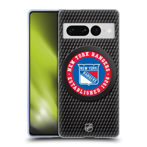 NHL New York Rangers Puck Texture Soft Gel Case for Google Pixel 7 Pro